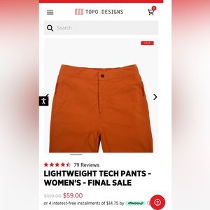 Women’s TOPO Designs Lightweight Tech Pants